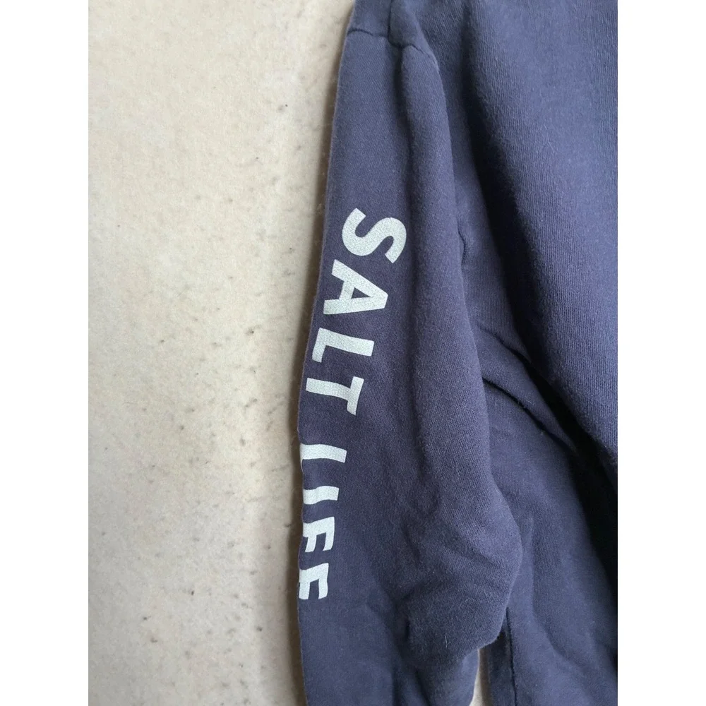 Salt Life Kids Youth XL Navy Blue Marlin Graphic Fleece Hoodie Sweatshirt 8017